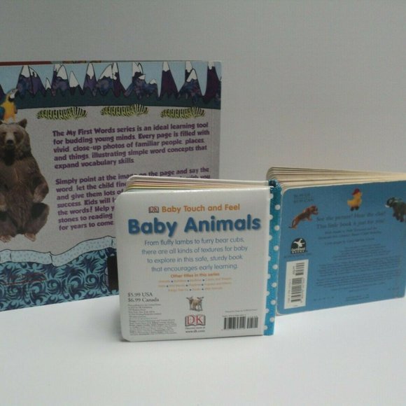 Lot of 3 Toddler Board Books Baby Animals, I Spy, My First Words Animals - Picture 2 of 2